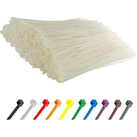 Kabelbinder 1000 Stück Weiß/Naturfarben 370mm UV-beständig 22,2kg Zugfestigkeit (1/5)