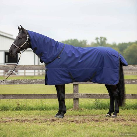 Pferdedecke Dunkelgrün und Schwarz 105 cm Polyester