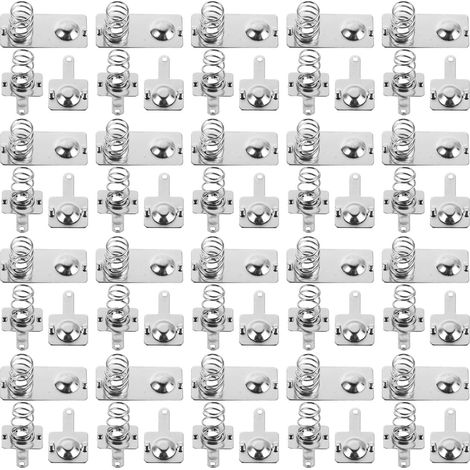 Contacts de Batterie AAA, Ressorts négatifs en métal Argent, 20 Jeux, pour boîtier de Piles AAA, Haute conductivité, pour appareils à Piles et projets DIY (1/5)