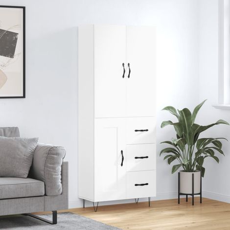 Highboard Weiß 69,5x34x180 cm Holzwerkstoff (1/5)