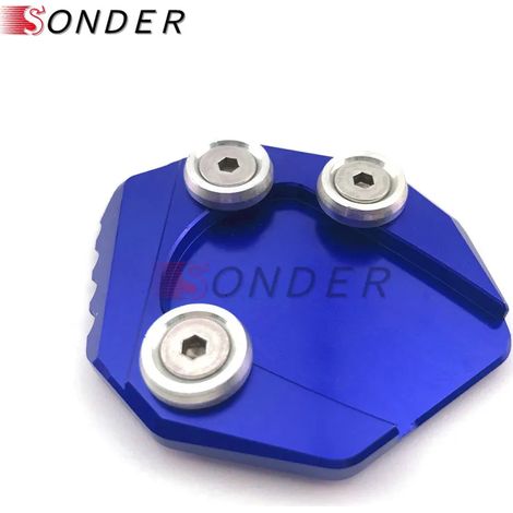 (Bleu) Compatible avec SUZUKI GSX-R125 GSX-S125 GSXR GSXS 125 150 : béquille latérale CNC, extension de béquille, plaque de support, puissance maximale. (1/4)