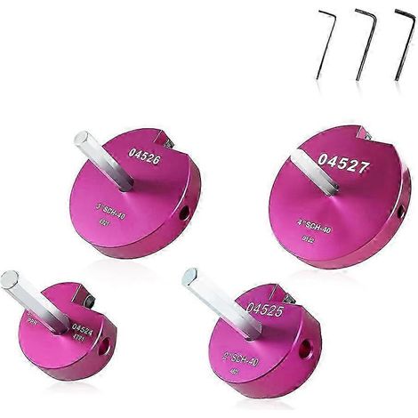 Jeu de 4 alésoirs pour tuyaux PVC, compatibles avec les raccords de tuyauterie en CPVC SCH 40 et en plastique ABS - compatibles avec les forets de 1/2 pouce et les broches hexagonales de 3/8 pouce - p (1/5)