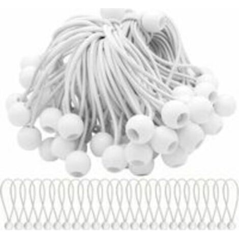 Lot de100 Tendeur Elastique Cordons Élastiques avec Boules Sandow Elastique Boules Elastiques pour chapiteaux, tentes, bannières et bâches (1/5)