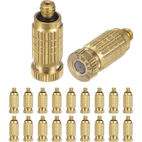 Lot de 20 Buses Brumisation en Laiton, Laiton avec Orifice 0,006"/0,15 mm, Tête Buse à Haute Pression [10/24 UNC] - 0.4mm (1/5)