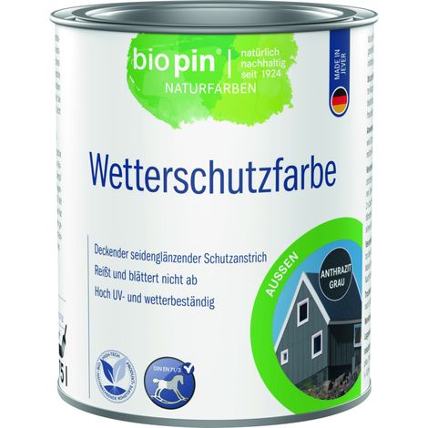 Biopin Wetterschutzlasur 750 ml anthrazitgrau Holzlasur