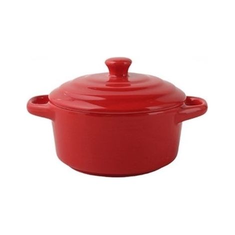 Vaisselle - Plat - Plat à four à double poignée - Bol en céramique - Petit - 220 ml - Rouge (1/5)