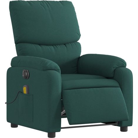 Massagesessel Elektrisch Dunkelgrün Stoff vidaXL140582 (1/5)