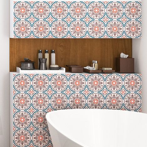 Sticker Mural Carrelage adhésif Cuisine Salle de Bain - 60 STICKERS CARRELAGES AZULEJOS CATIA - 60stickers15x15cm (1/5)