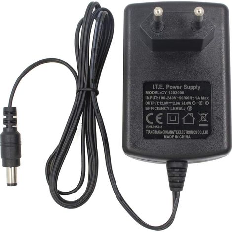 Adaptateur d'alimentation CA 110-240 V vers DC 12 V 2 A - Fiche 5,5 mm x 2,1 mm - pour caméra de vidéosurveillance LED String Light (1/5)