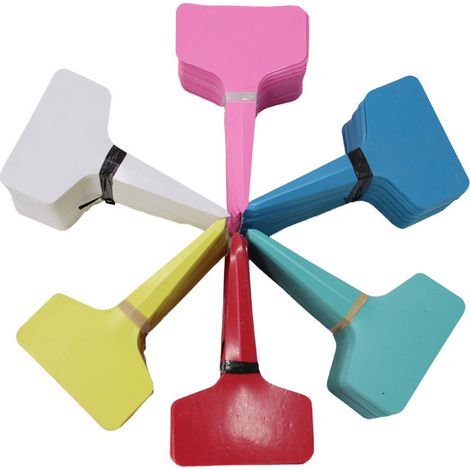 Étiquettes de jardin pour plantes, fleurs, arbres et succulentes - 20 de chaque couleur (blanc, bleu, vert, jaune, rose, rouge) (LGL) (1/5)
