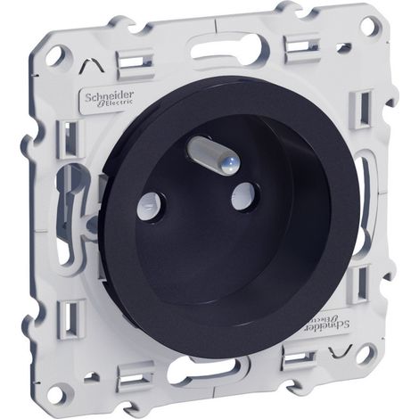 Schneider Electric – Prise de courant 2P+T anthracite – Fixation par vis – Connexion rapide – Raccordement 1 x 1,5…2 x 2,5 mm² souple – 16 A – NF – IK04 IP21D (1/6)