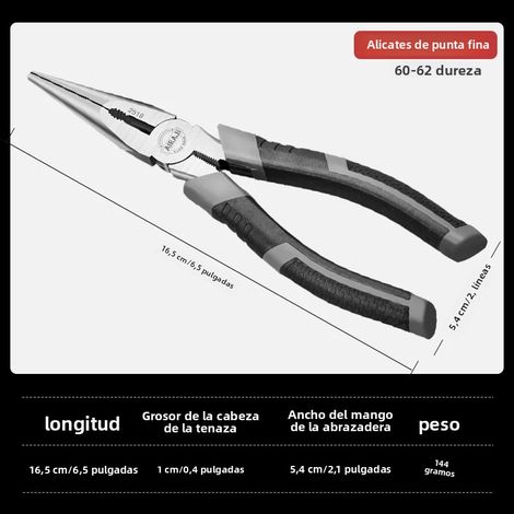 Outil multifonction à pointes acérées, outils d'électricien, comprenant des pinces coupantes et des pinces à becs fins. (1/5)