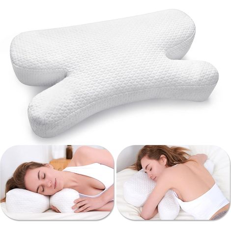Oreiller Ergonomique Cervical,Oreiller Anti Rides,Oreiller Memoire Forme,pour Les dormeurs sur Le côté, Le Dos et Le Ventre,Soulager Douleurs Cou Oreiller Dormir (1/5)