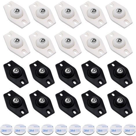 20 Pièces Roulettes Pivotantes Auto-adhésives, Mini Transfert Roulettes de Meubles à 360 Degrés, Silencieuses, Pour Appareils de Cuisine Poubelles Boîte de Rangement Inférieure Poubelle (1/4)