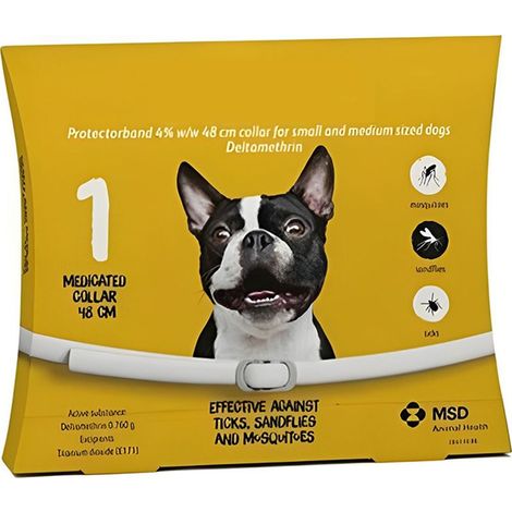 Floh- und Zeckenhalsband – Für mittelgroße Hunde – 48 cm – Schutz vor Sandfliegen, Zecken und Mücken – 1 Stück (1/5)