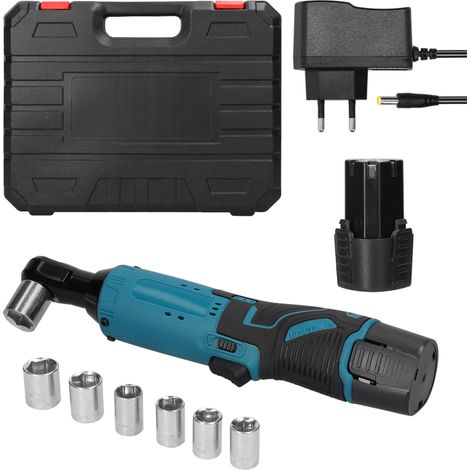 Beyamis Clé à cliquet multifonctionnelle sans fil rechargeable 12 V, 3/8 pouce, angle droit 90°, outil de vissage portatif (1/5)
