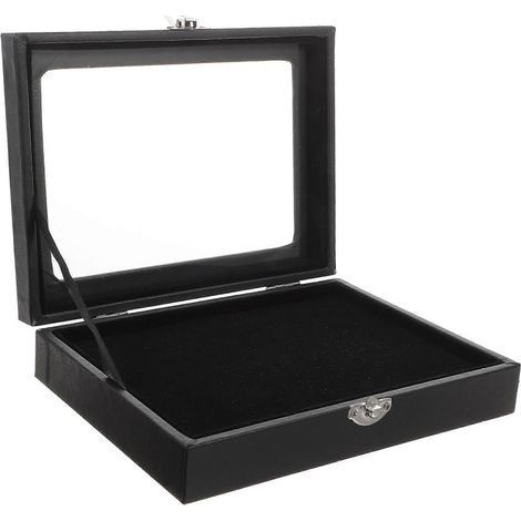 Broschenbox, Anstecknadelständer, Medaillenbox, Multifunktions-Organizer – 20,00 x 15,00 x 5,00 cm – Schwarz (1/3)