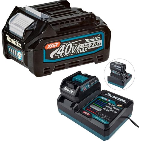 Makita BL4020 40V Max XGT 2ah Battery + Fast Charger + ADP10 LXT 18v Adaptor