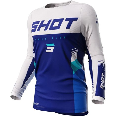 Maillot de motocross Contact Tracer, bleu et blanc, taille S (1/2)