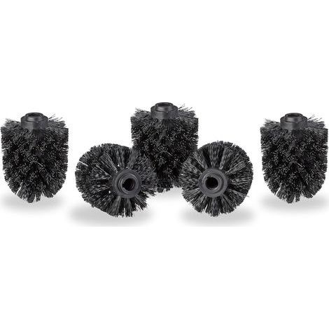 Tête de rechange pour brosse WC en plastique noir 7 x 7 x 9 cm (1/5)
