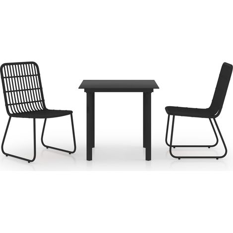Juego de comedor para jardín 3 piezas ratán sintético y vidrio vidaXL (1/5)