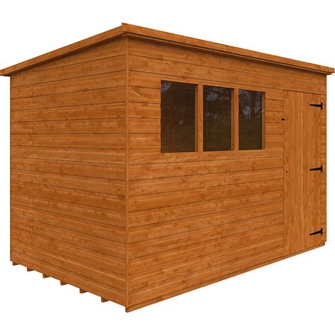 10 x 6 Feet Super Pent 12mm Shed - Solid Wood/Softwood/Pine - L295 x W175 x H204.1 cm - Burnt Orange