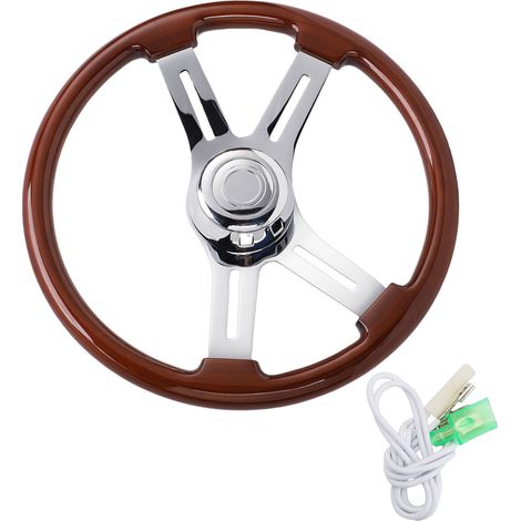 Volant camion 18 pouces 4 branches bois massif – Universel remplacement Kenworth, intérieur (1/5)