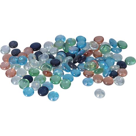 Pierres de verre pour aménagement paysager, aménagement paysager d'aquarium, perles de verre bleues, pierre de cristal, décoration pour aquarium (1/5)