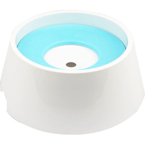 Bol d'eau pour animaux de compagnie lent, bol d'eau automatique pour animaux de compagnie, bol d'eau flottant, bol d'eau flottant, chien chat chiots chaton 1L grande capacité(bleu) (1/4)