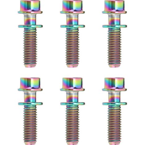 Set mit 6 Fahrradschrauben (M5x18mm) aus Titanlegierung mit Unterlegscheiben, für Mountainbike-Lenkervorbauten (verschiedene Farben). (1/5)