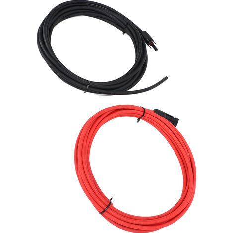 Câble d'extension solaire 10AWG avec connecteurs mâle et femelle pour une utilisation extérieure, conception autobloquante, 9 m (30 pi) (1/5)