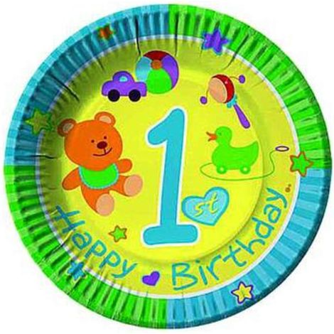 Cf.10 Piatti Carta 18Cm 1 Compleanno X1