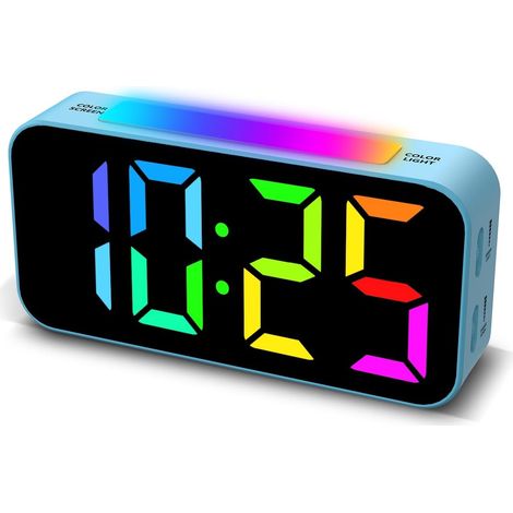 Sveglia potente per la camera da letto, orologio digitale con luce notturna, ampio display, doppia sveglia, funzione snooze, sveglia da comodino dimmerabile, adatta a bambini, ragazzi e ragazze.