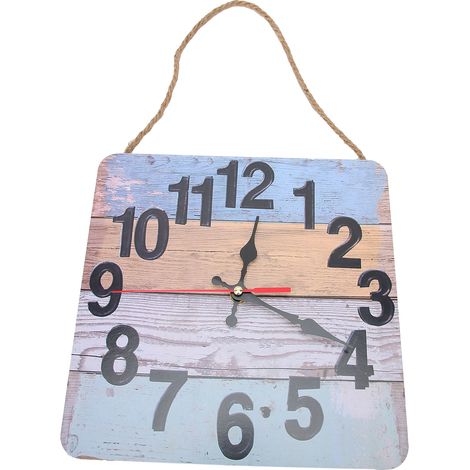 Horloge murale carrée silencieuse de style industriel, décoration intérieure, horloge décorative rétro commerciale (1/5)