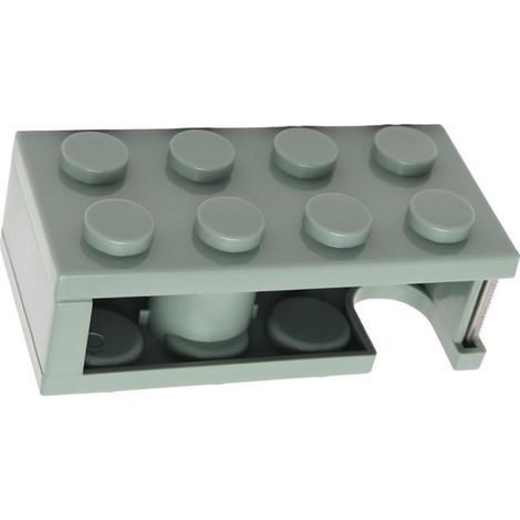 Dispensador de cinta adhesiva modular - Soporte para cinta de escritorio - Organización de escritorio - Fácil de cortar - 11 x 5 x 4 cm - Verde (1/5)