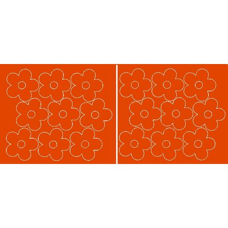 Wandaufkleber mit Blumenmotiven, 18 Stück, orange glänzend