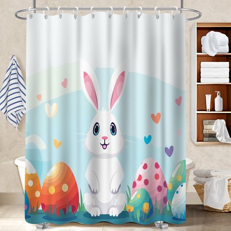 Rideau douche imperméable polyester 180x180 pratique bâche polyester douche pour ambiance spa à domicile (1/5)