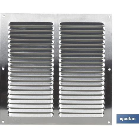 Grille de ventilation en aluminium 25 x 25 cm, épaisseur 0,6 mm, couleur naturelle