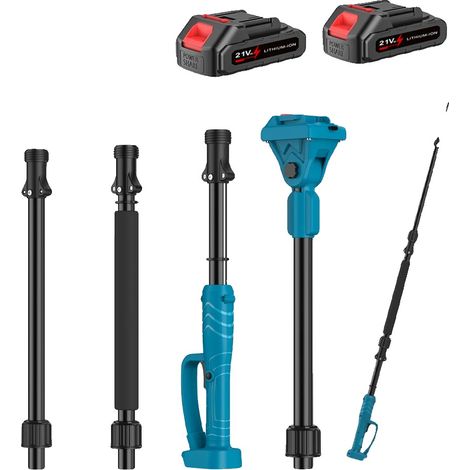 Pôle d'extension, longueur réglable, prise antidérapante, Avec 2×Batterie (1/2)