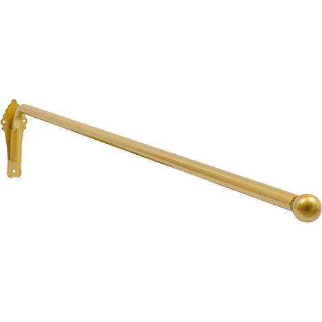 Vorhangschiene Displayständer, Schwerlast Schwenkarm-Fenstervorhangstange mit Endstücken, 25 mm Durchmesser, Gardinenstange für Wohnzimmer Badezimmer Vorhangfabriken 120cm (Gold)