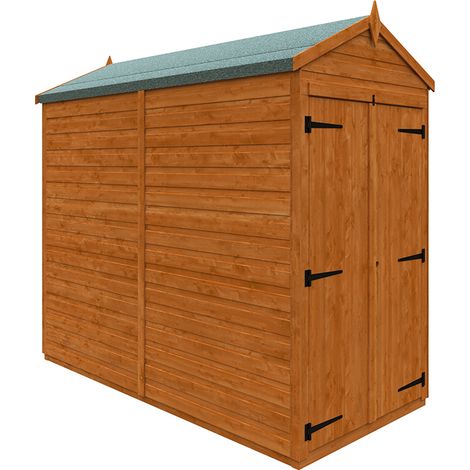 8x4 Flex Apex Double Door Windowless 12mm Flex - L238.8 x W115 x H209 cm - Solid Wood/Softwood/Pine - Burnt Orange