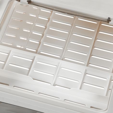 Aufbewahrungsbox für Geschirr, Schüssel und Essstäbchen mit Deckel, Abtropfgestell aus Kunststoff, staubdichtes Küchenregal, beige