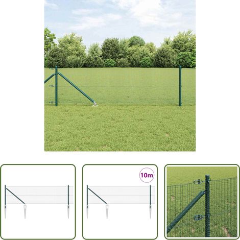 Poteau de clôture - Poteau de clôture. Vert 10 x 0,8 m (16 x 16 mm maille) (1/5)
