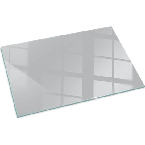 Plaque Rectangulaire décorative de sol avec impression sous cheminée protection et design Couleur Gris clair 100x70 cm (1/5)