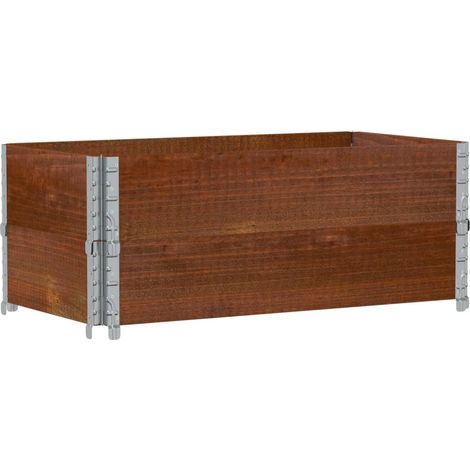 Colliers de palette 2 pcs marron 100x50 cm bois de pin solide