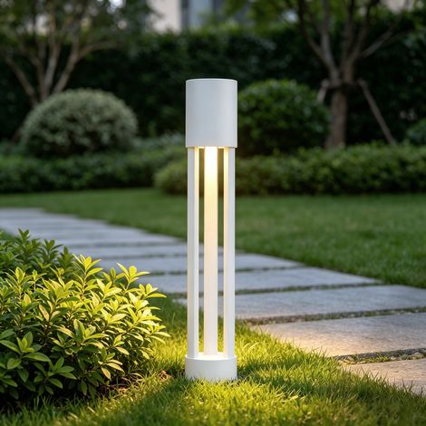Mai & Mai Lampione da Giardino 3000K, Luminoso da Giardino IP65 Paletti Esterni Led φ12xH70cm in Alluminio per Giardini, Parchi, Aree Residenziali e Ingressi NeoForge, Sabbia bianco