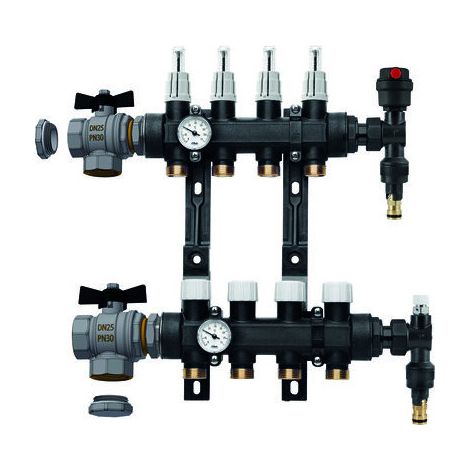 Kit collecteur plancher chauffant RBM - 5 départs - Polymère