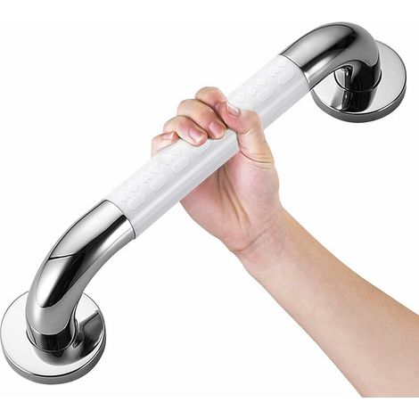 Barre d'Appui Antidérapant,Barre d'appui en Acier Inox Poignée,Barre D'appui de Bain,Robuste en Acier Inoxydable Poignée de Sécurité de Douche pour WC,Acier inoxydable Barre d'appui(30cm), (1/5)