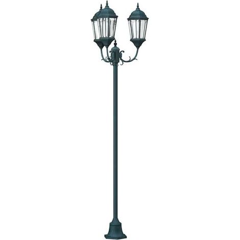 Lampe de jardin vintage en bois vert brossé, 57 x 49 x 241 cm (1/4)