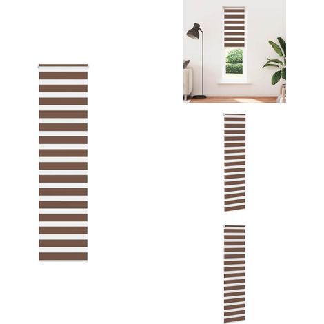Zebrarollo Braun 60x200 cm Stoffbreite 55,9 cm Polyester - Zebra-Jalousie - Zebra-Jalousien - Zebra-Rollo - Doppelrollo (1/5)